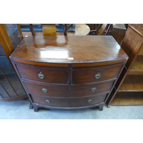 183 - A George III inlaid mahogany bow front chest of drawers