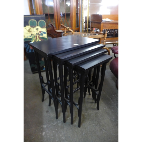 213 - A Thonet style ebonised bentwood nest of quartetto tables