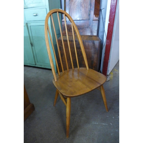 87 - A set of four Ercol Blonde elm and beech Quaker chairs