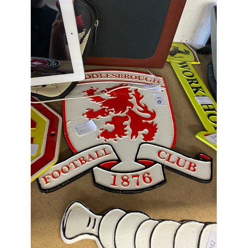 2244 - Middlesbrough FC plaque * this lot is subject to VAT