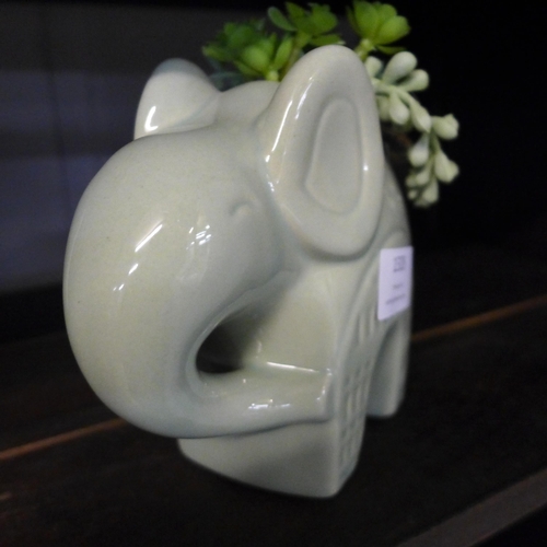 1328 - An artificial succulent plant in a ceramic elephant, H 17cms (67689706)   #