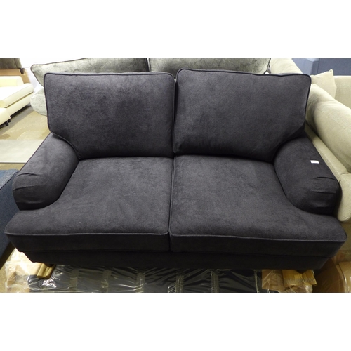 1491 - An Abberton-flex Marseille black fabric two and three seater sofas