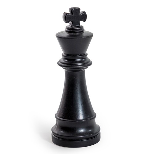 1391 - A black ceramic king chess piece, H 30cms (FPC2209)   #