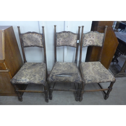 249 - A set of three William Birch Arts and Crafts beech chairs, a/f