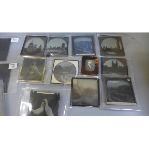 676 - A collection of magic lantern slides