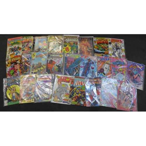 686 - A collection of 25 comics including Marvel, Atlas, DC, etc.