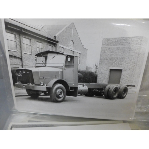 701 - A folder of 30+ AEC Lorry black and white press photographs