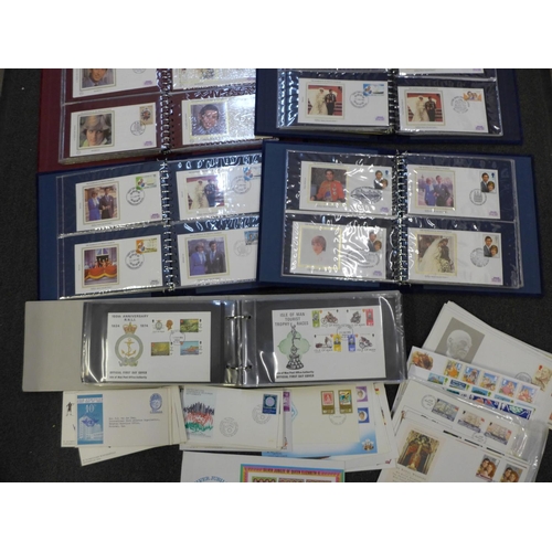 712 - Stamps: assorted first day covers in seven albums and loose, 1960's to 1980's