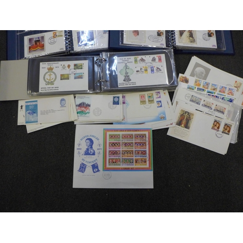 712 - Stamps: assorted first day covers in seven albums and loose, 1960's to 1980's