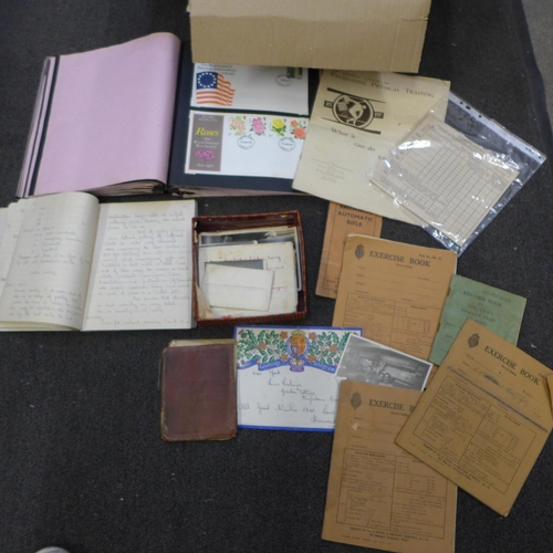 739 - A collection of military related ephemera including pictures, automatic rifle pamphlet, etc.