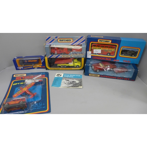 748 - Six Corgi and Matchbox model vehicles, boxed