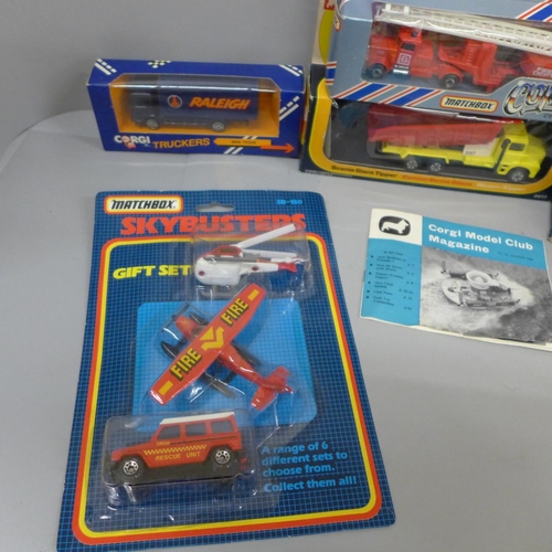 748 - Six Corgi and Matchbox model vehicles, boxed