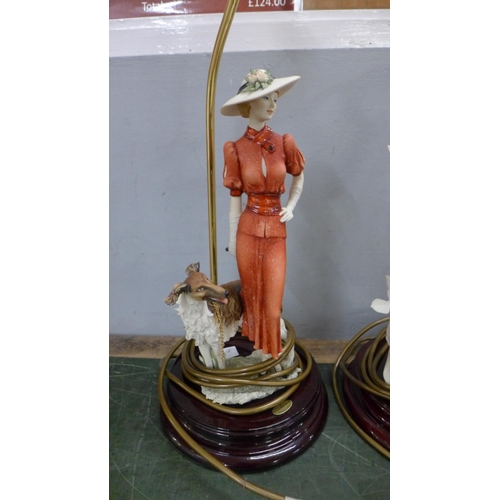 762 - A pair of Florence Giuseppe Armani figural table lamps