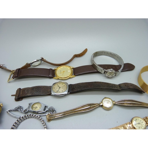 853 - A collection of wristwatches and parts, a/f