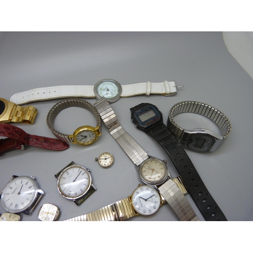 858 - Assorted wristwatches, movements and parts