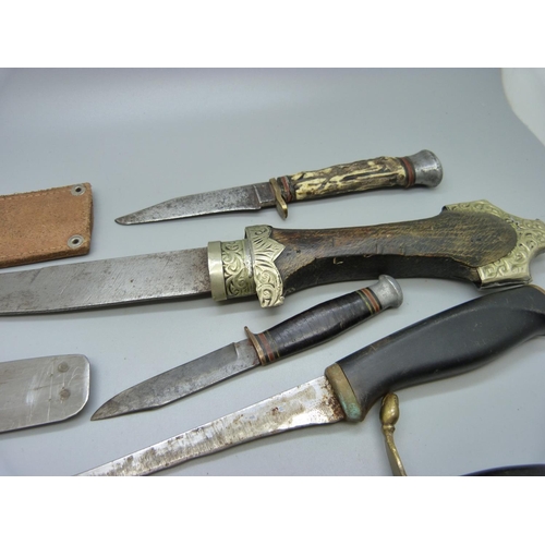 868 - Five daggers/knives, one small one marked William Rodgers