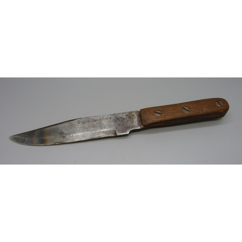 869 - A knife marked 'Original Bowie Knife', 25cm