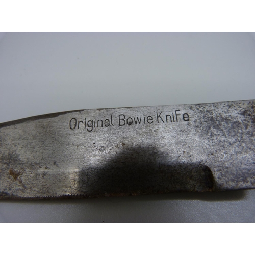 869 - A knife marked 'Original Bowie Knife', 25cm