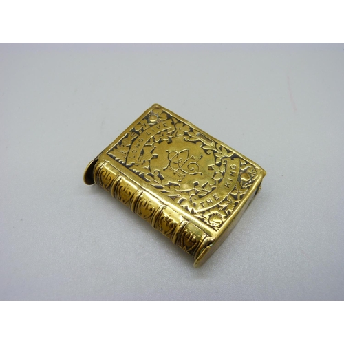 918 - A King George V double opening brass vesta case