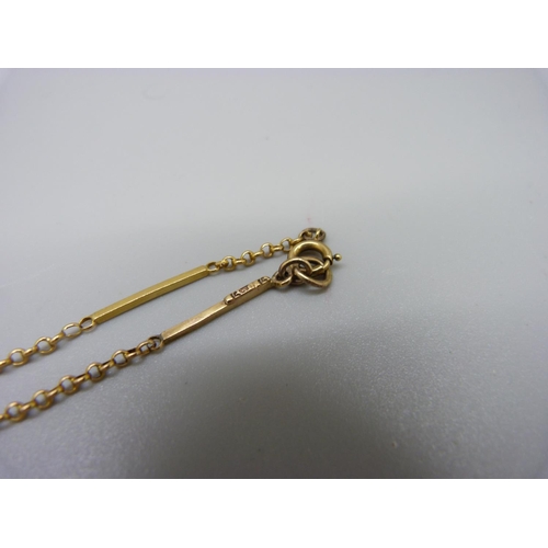 937 - A vintage 15ct gold necklace, 10.4g, 50cm, (plated fastener)