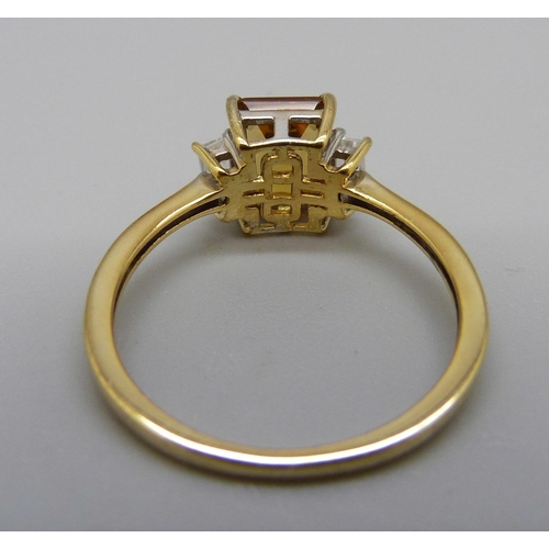 952A - A silver gilt, marialite and white zircon ring, P