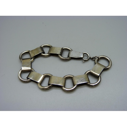 967 - A Victorian bracelet and a silver curb link bracelet, total weight 31g