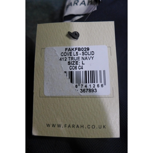 3261 - 3 Men's Farah Long Sleeve Polo Shirts, Sizes large & medium * this lot is subject to VAT