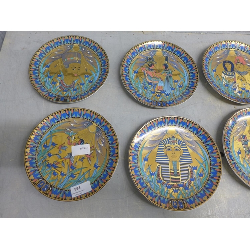 993 - Royal Worcester Legends of The Nile plates (8)