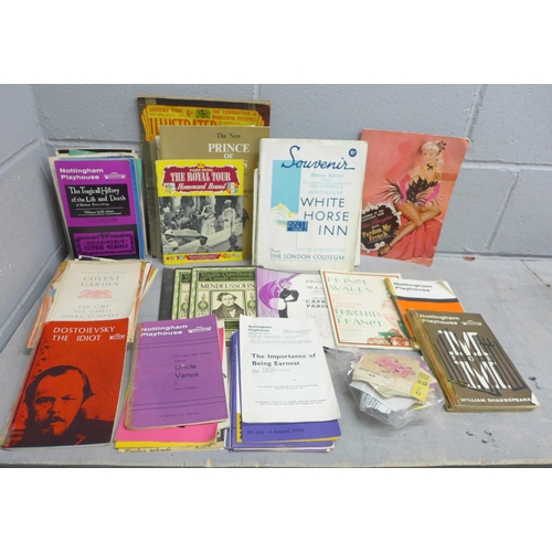 995 - A box of theatre programmes, tickets, Royal souvenir items, etc. **PLEASE NOTE THIS LOT IS NOT ELIGI... 