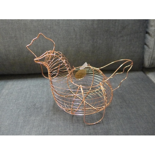 1319 - A copper wire egg bowl, H 27cms x W 34cms (KG071306)   #