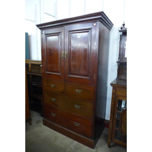 116 - A Victorian mahogany bachelors wardrobe