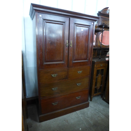 116 - A Victorian mahogany bachelors wardrobe