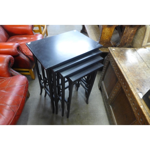 146 - A Thonet style ebonised bentwood nest of quartetto tables