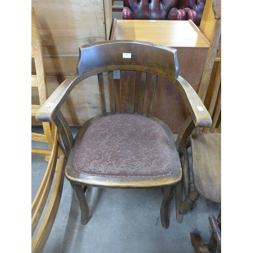 156 - An Edward VII beech desk chair