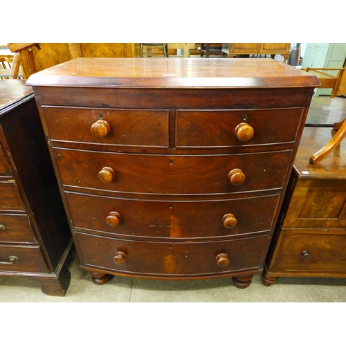 181 - A Victorian mahogany bow front chest of drawers