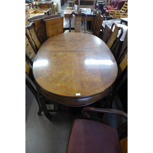 207 - A Chinese elm and hardwood dining dining table and six chairs