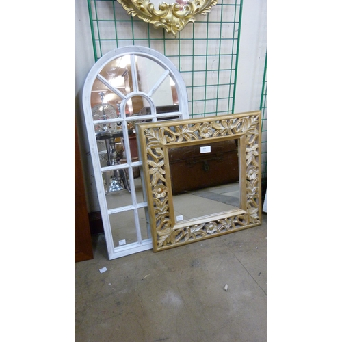 332 - Two gilt framed mirrors and one other