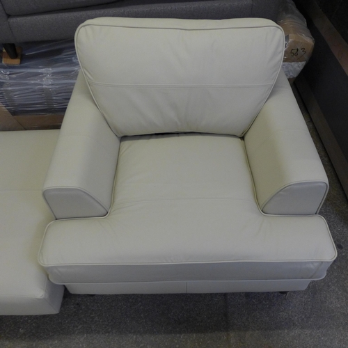 1480 - A Camden-flex dollaro pebble leather standard chair with banquette footstool