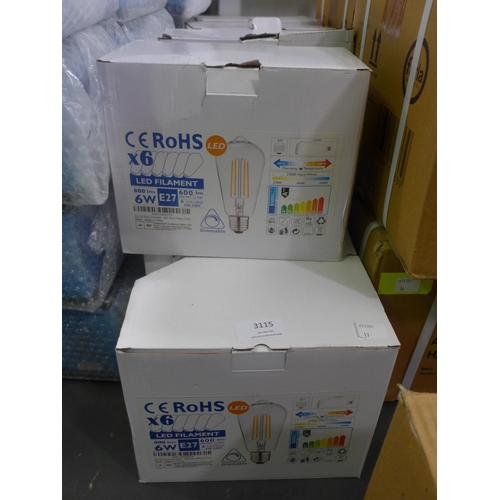 3115 - Fifty-four E27 LED filament bulbs