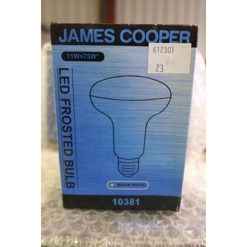 3118 - Fifty-six James Cooper E27 LED frosted bulbs