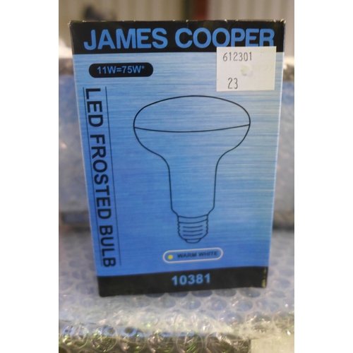 3119 - Fifty-two James Cooper E27 LED frosted bulbs