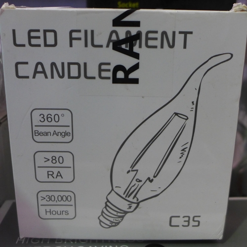 3123 - Thirty-six C35 LED filament candle bulbs