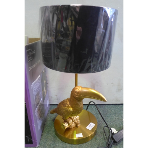 3149 - Golden Toucan decorative lamp with shade