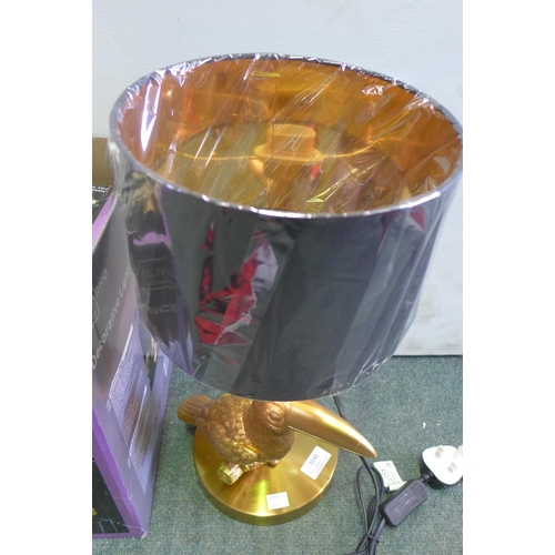 3149 - Golden Toucan decorative lamp with shade