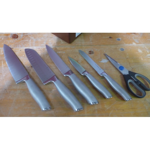 3163 - Henckels 7Pc Knive Block - Modernist Self Sharp  (251-90)  * This lot is subject to vat