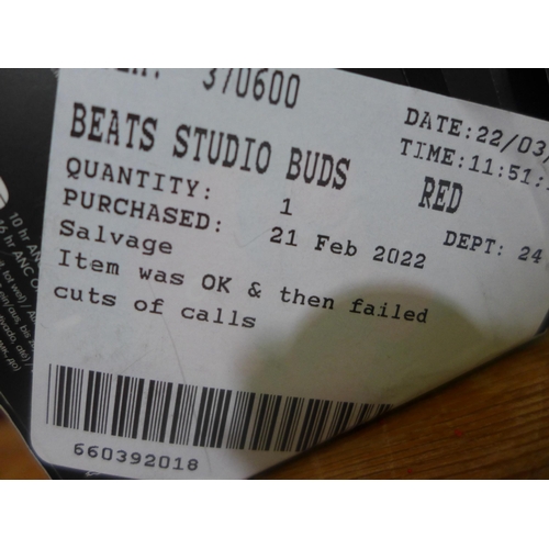 3202 - Beats Studio Buds - Red - Mj503Zm/A    (250A -176)  * This lot is subject to vat