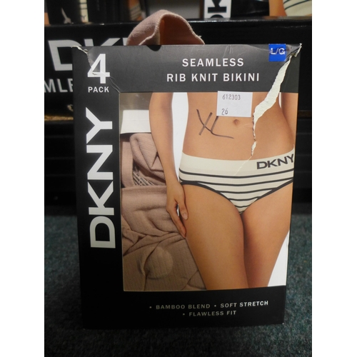 3237 - 10 Boxes of DKNY large sized Rib-Knit Bra's & Pant's * this lot is subject to VAT