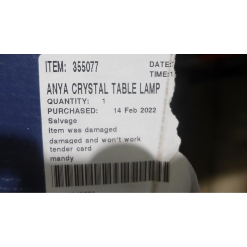 3242 - Anya Crystal Table Lamp Lumis Lighting    (250 - 231)  * This Lot Is Subject To Vat