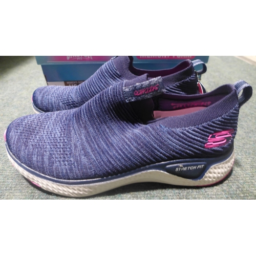 3293 - 2 Pairs of Ladies air cooled memory foam Skechers, 1 Fawn, 1 Blue - both UK size: 6 * this lot is su... 