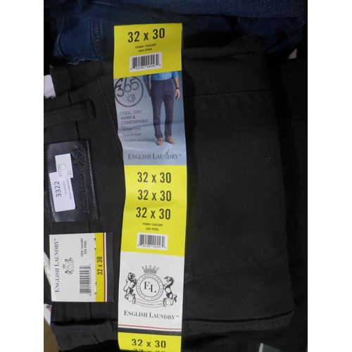 3322 - Five Pairs of men's jeans and trousers, various sizes/styles * this lot is subject to VAT